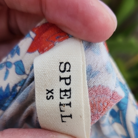 Spell And The Gypst Floral Blue Red Button Up Blouse Extra Small - Picture 6 of 10